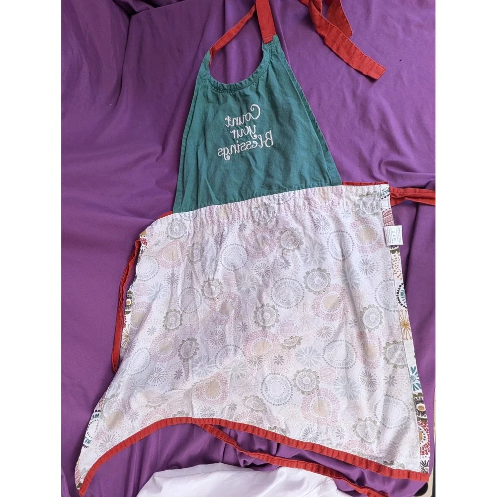 Floral Apron Kitchen Cooking Baking Housework Maid Cottagecore Pocket Retro VTG